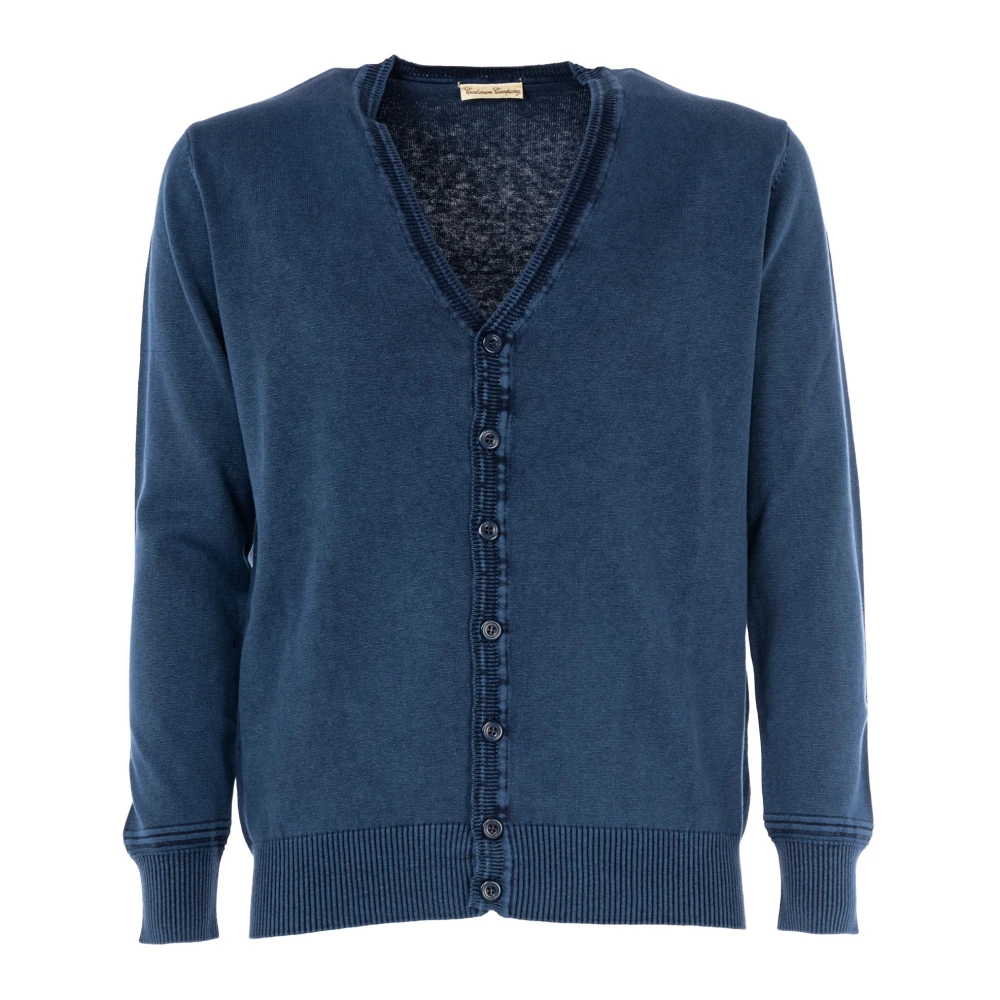 Cashmere Company Heren Saffierblauwe Cardigan Outlet Prijs Blue Heren