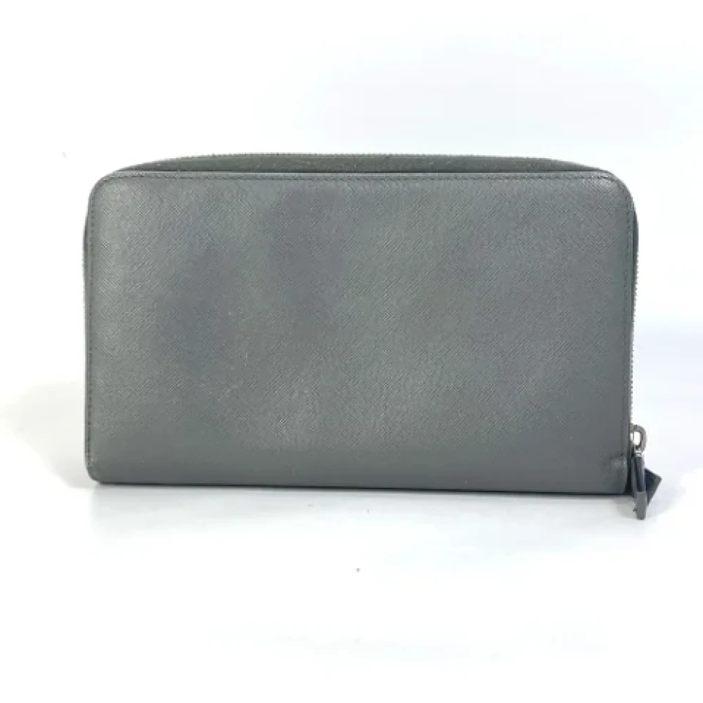 Prada Vintage Pre-owned Leather wallets Gray Dames