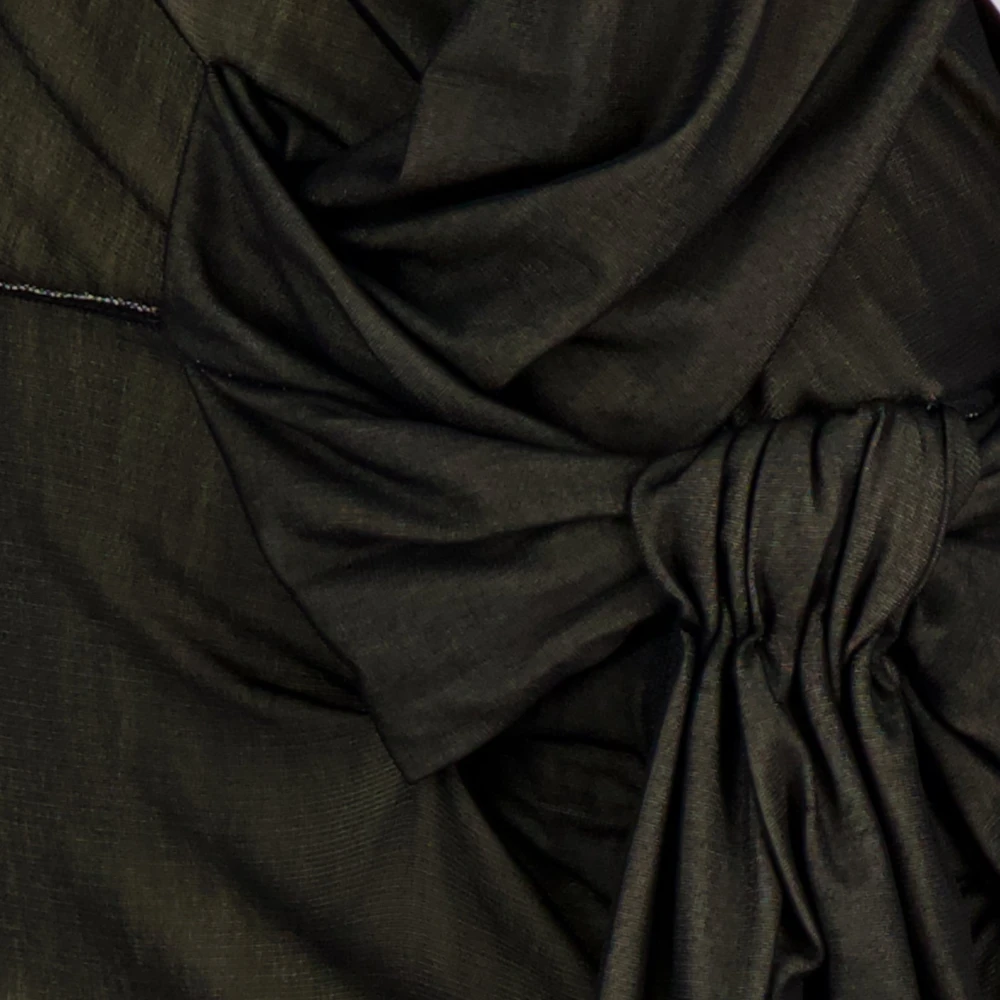 Maison Margiela Asymmetrische Eénmouw Midi Jurk Black Dames