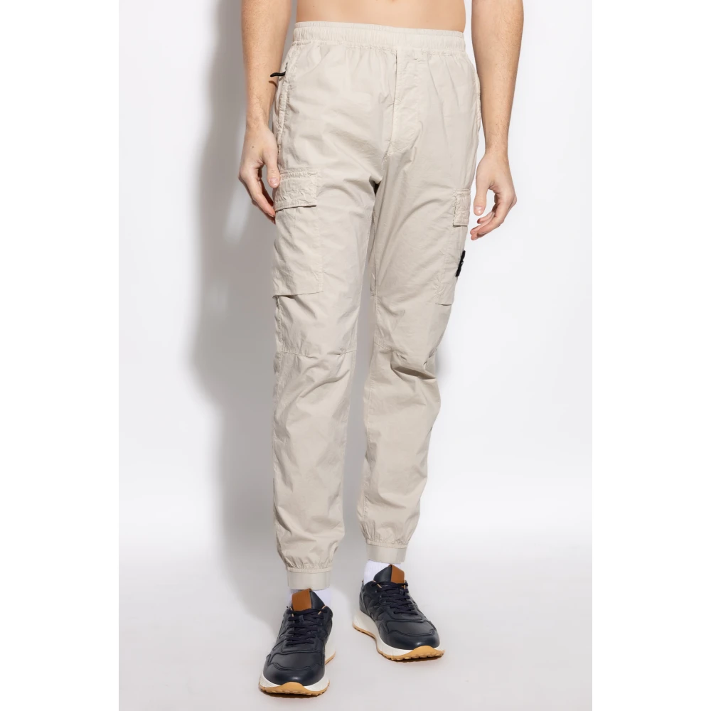 Stone Island Broek met logo Beige Heren