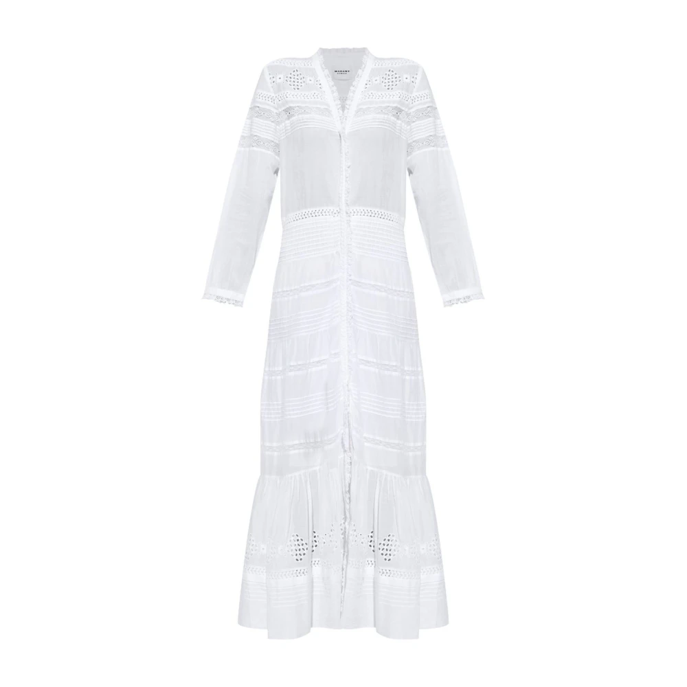 Isabel Marant Étoile Witte Katoenen Voile Lange Jurk White Dames