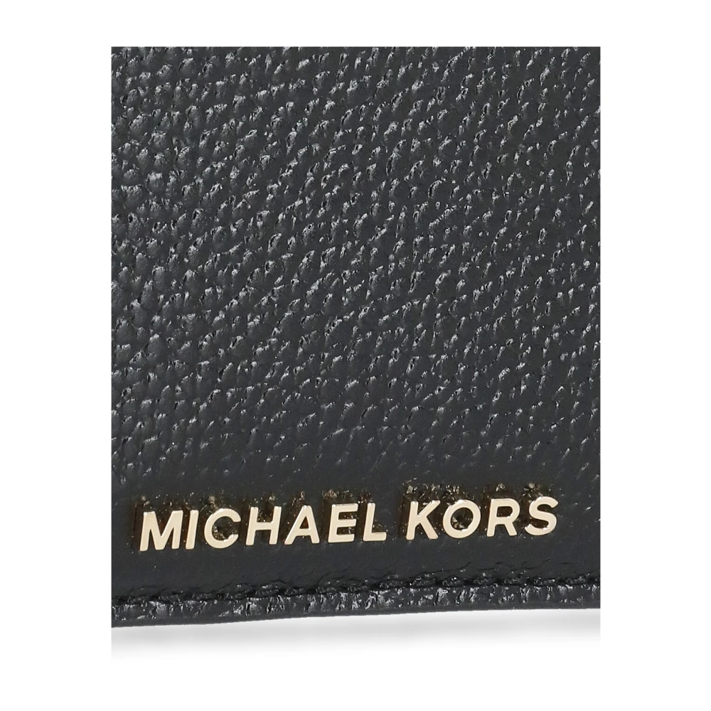 Michael Kors Zwarte Pebble Leren Kaarthouder Vrouw Black Dames