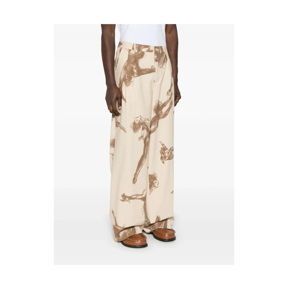 KidSuper Studios Ecru Kinderbroek met Verborgen Rits Beige Heren