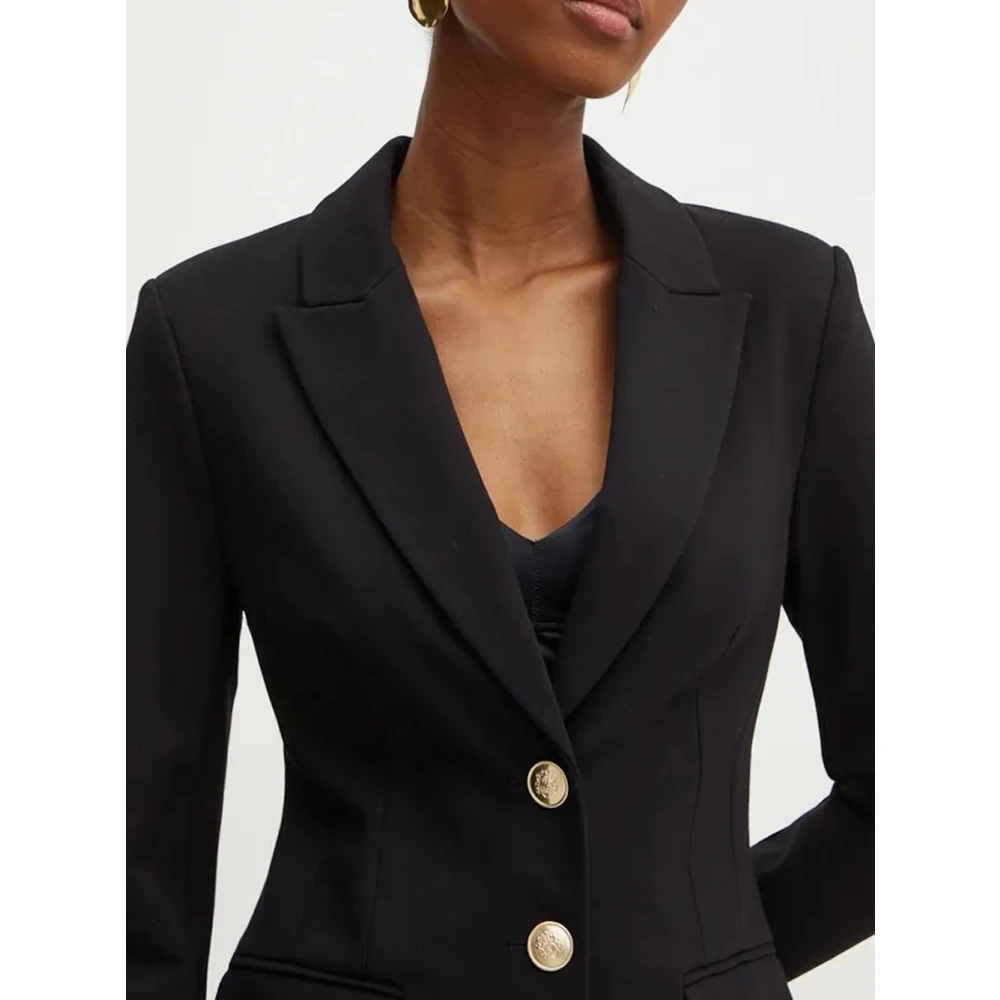 Guess Zwarte Blazer Jas Vrouwen Viscose Black Dames