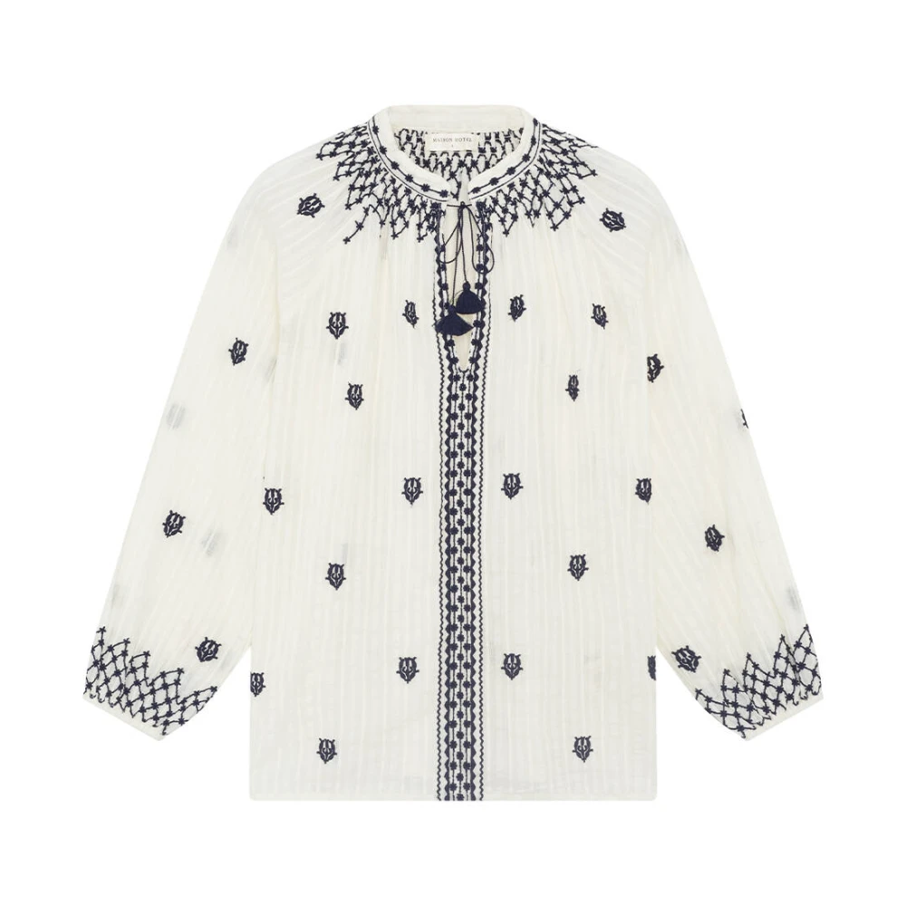 Maison Hotel Lange Mouw Blouse Sybille Beige Dames