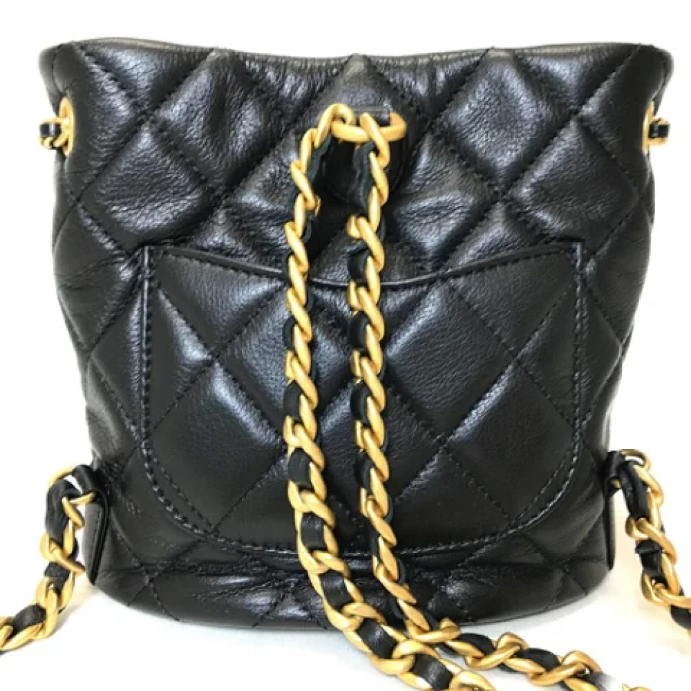 Chanel Vintage Pre-owned Leather backpacks Black Dames