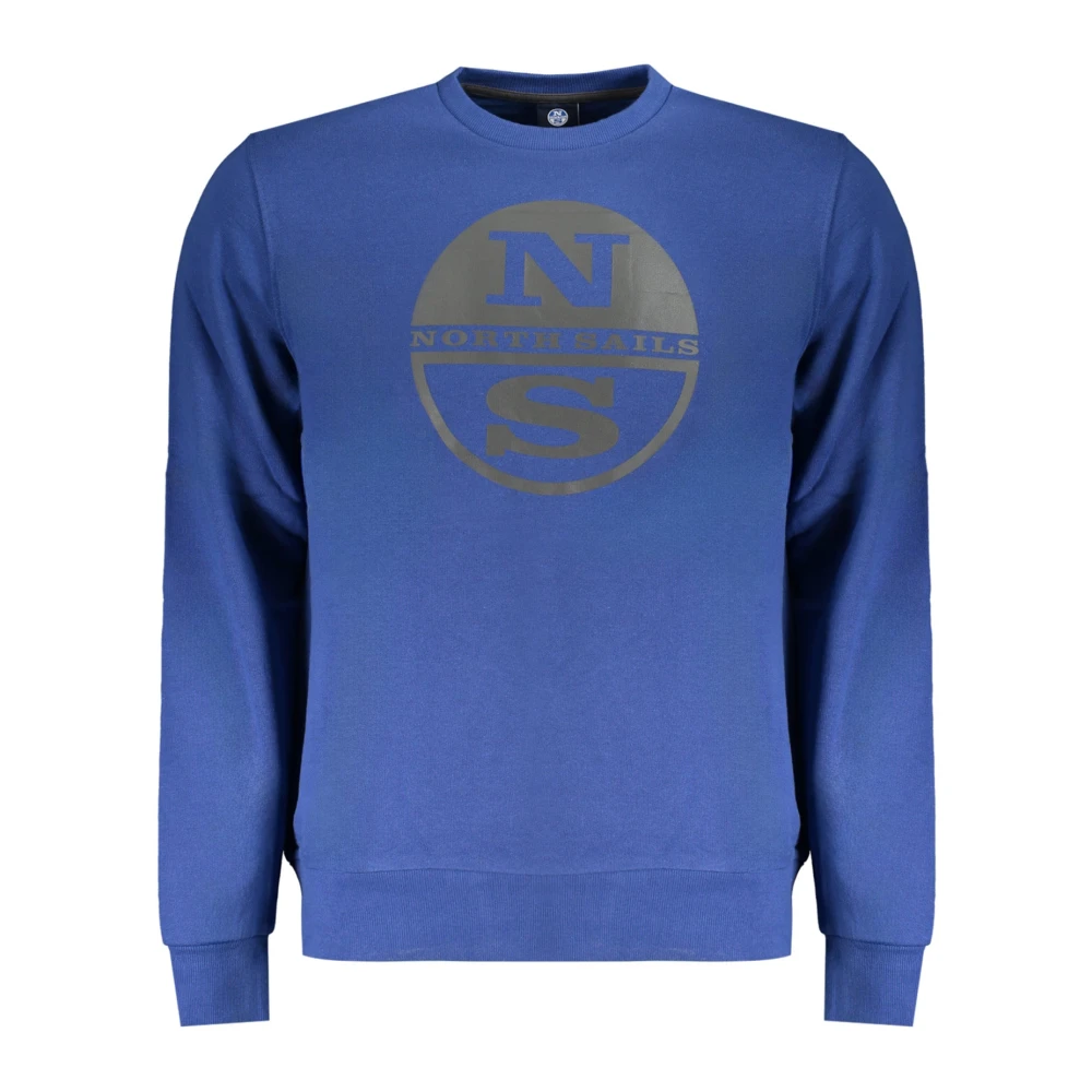 North Sails Blauwe Sweatshirt met Print en Lange Mouwen Blue