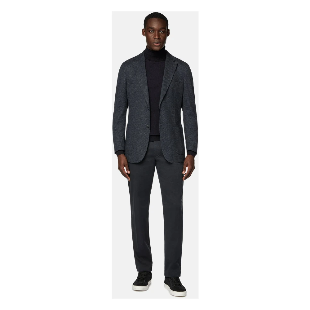 Boggi Milano Micro Fancy Jersey Blazer Style Cernobbio Blue Heren