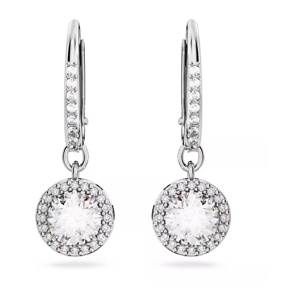 Swarovski Women's Silver Constella Dropper Hoop Earrings 5636270 - Image 5