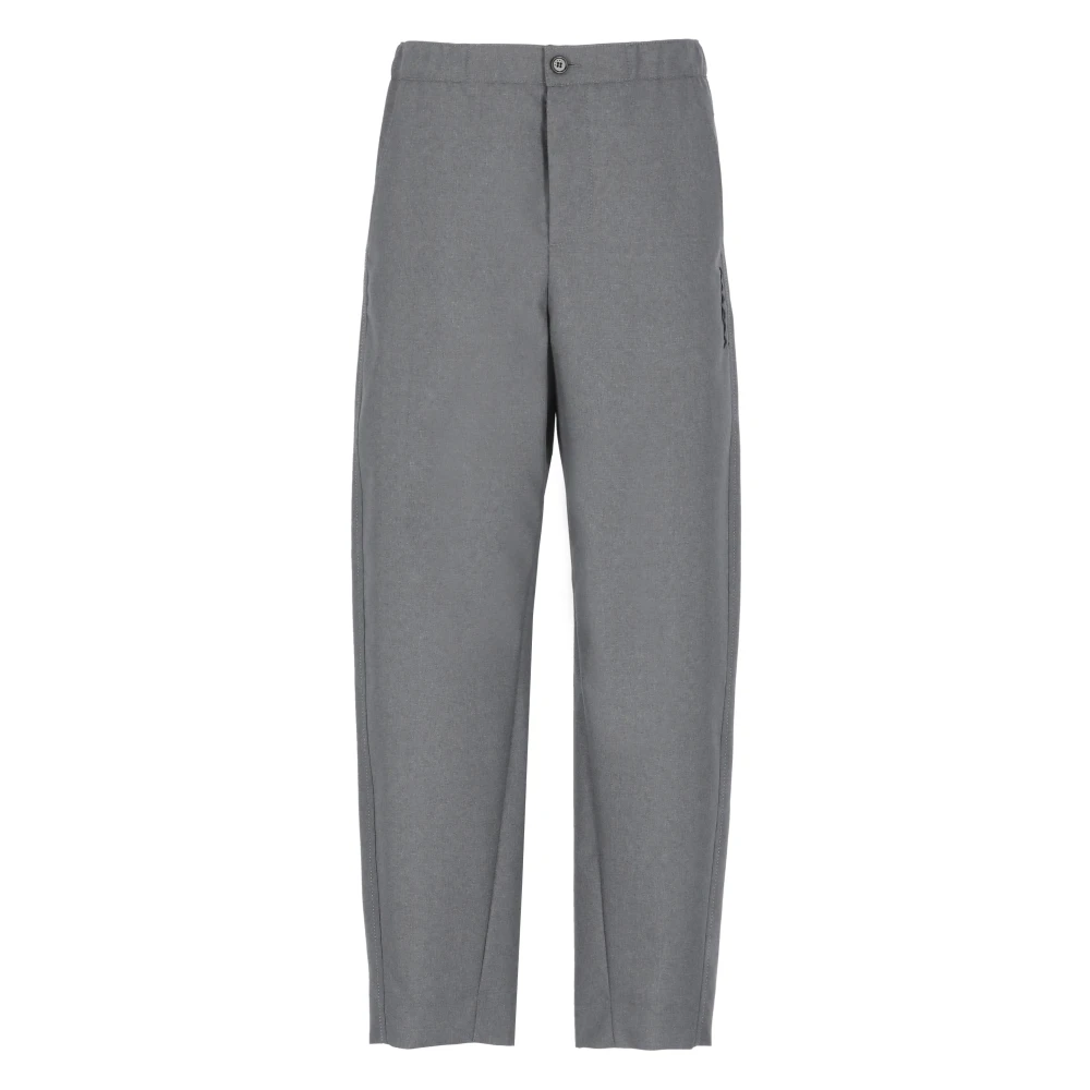 Marni Grijze Wol Elastische Taille Broek Gray Dames