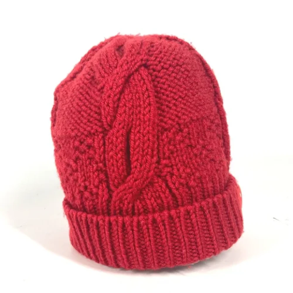 Louis Vuitton Vintage Pre-owned Wool hats Red Dames
