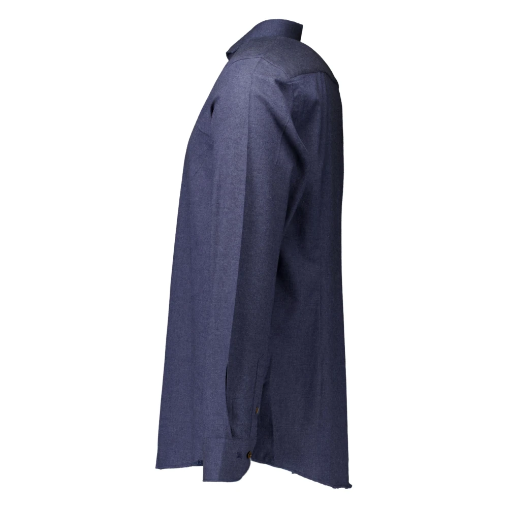 John Miller Donkerblauw Overhemd Lange Mouw Blue Heren