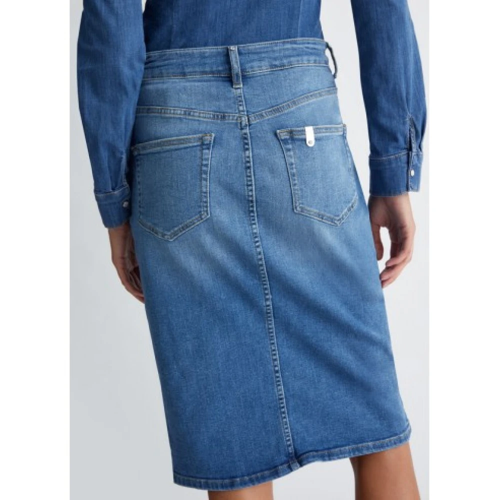 Liu Jo Denim Rok met Strass Details Blue Dames