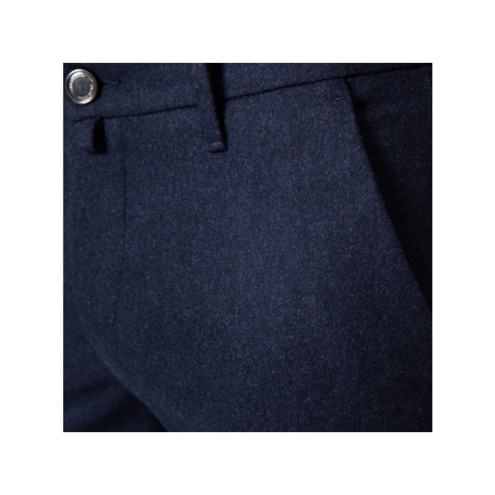 Jacob Cohën Marineblauwe Flanellen Slim Fit Broek Blue Heren