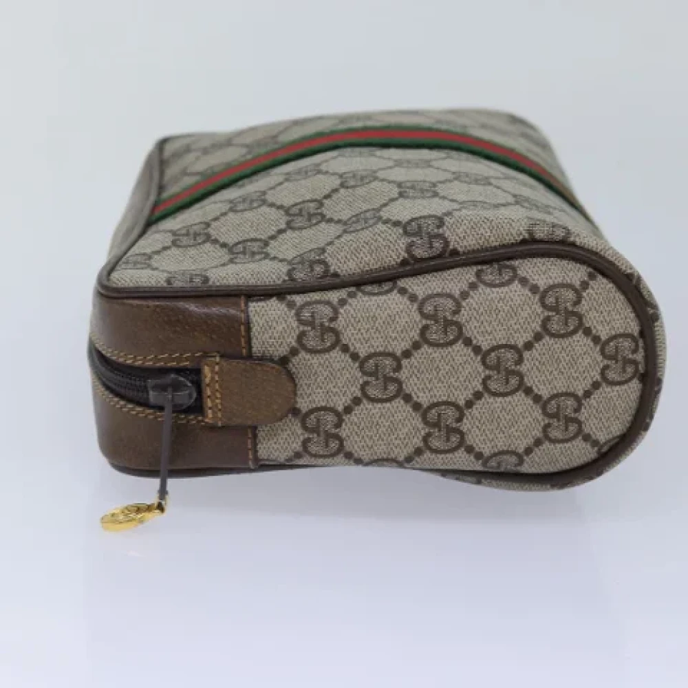 Gucci Vintage Pre-owned Leather clutches Beige Dames