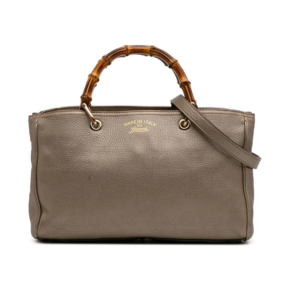 Gucci Vintage Women's Yellow Pre-Owned Elegant Leather Handbag With Distinctive Handle