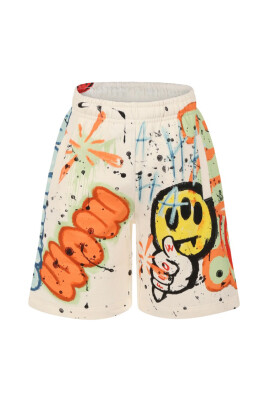 beige-elastic-waist-fabric-shorts