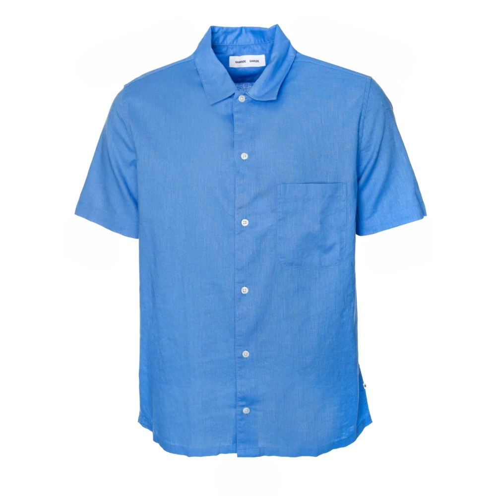 Samsøe Short Sleeve Shirts Blue Heren