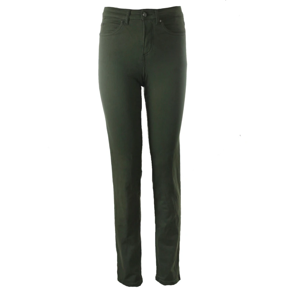 C.ro Women's Green Slim-Fit Trousers, 3XL, Magic Fit Regular Trousers