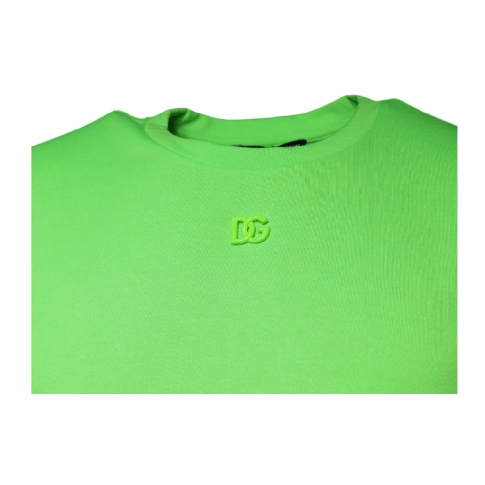 Dolce & Gabbana Groene Logo Ronde Hals T-shirt Green Heren