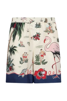 Shorts med tropiskt tryck