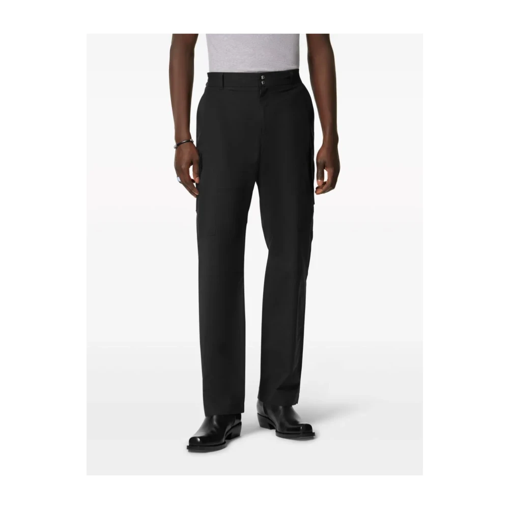 Versace Zwarte Geborduurde Broek Black Heren