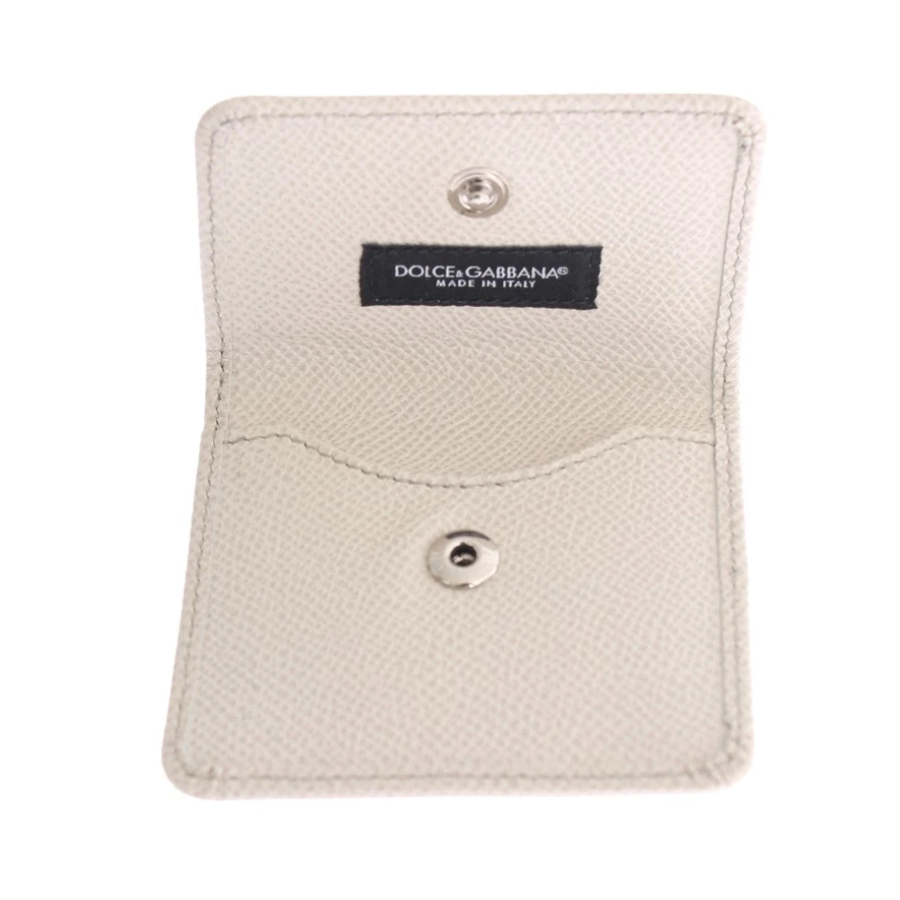 Dolce & Gabbana Elegante Leren Condoomhoes Portemonnee White Dames