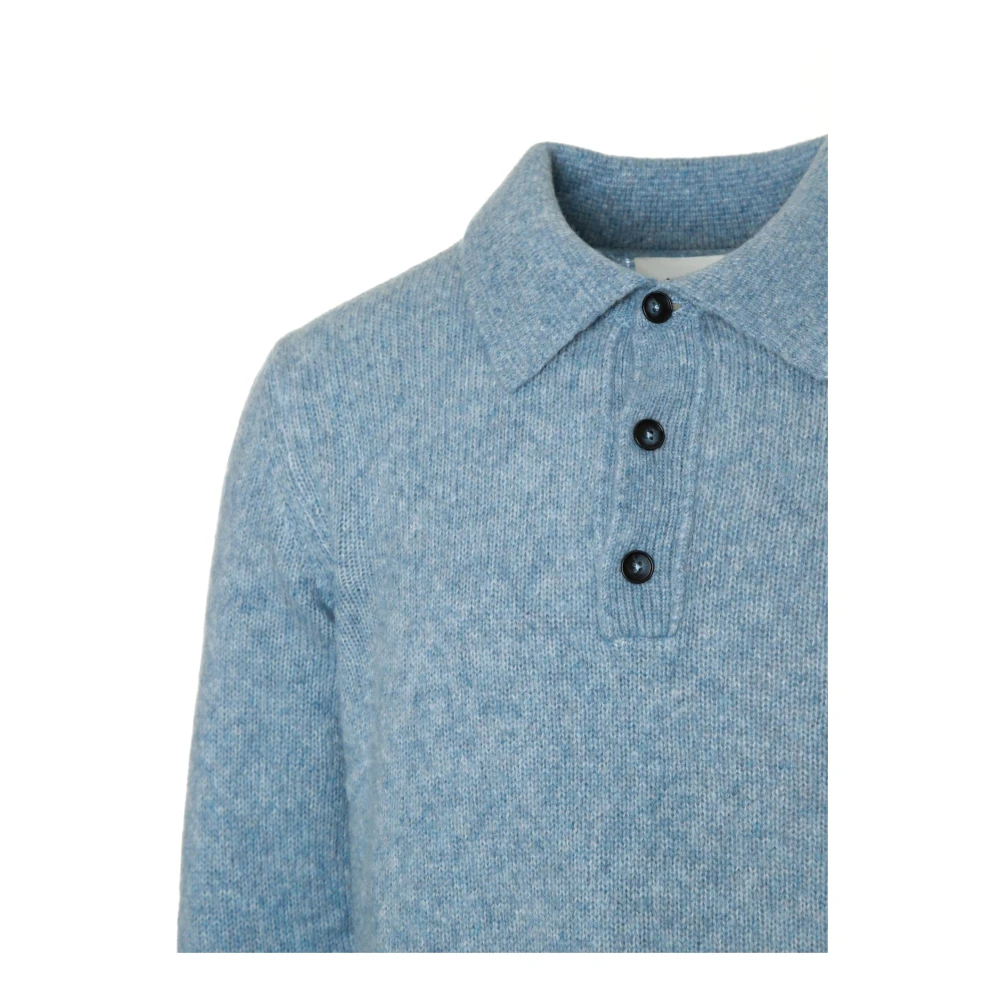 Nn07 Merinowol Polo Trui Blue Heren