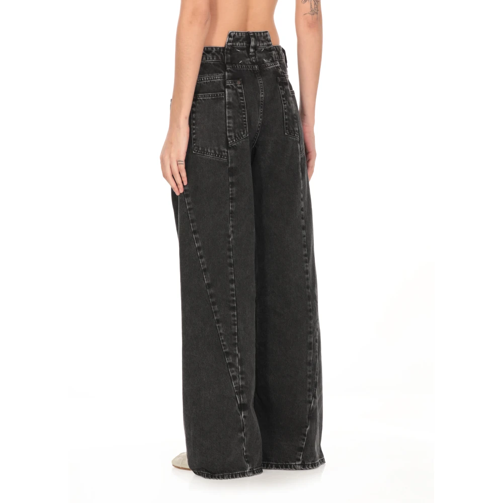 Maison Margiela Zwarte katoenen jeans met vijf zakken Black Dames