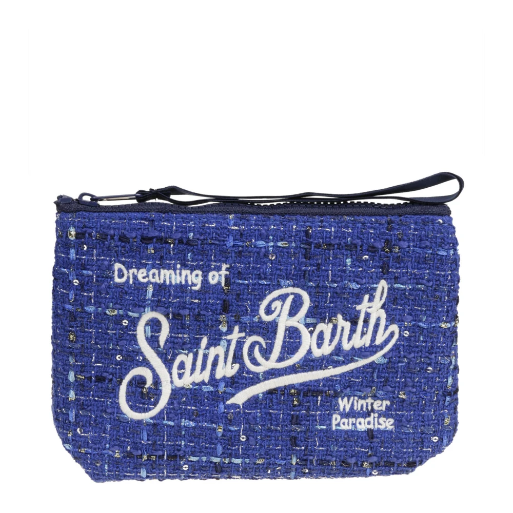 MC2 Saint Barth Neopreen clutch met print en rits Blue Dames