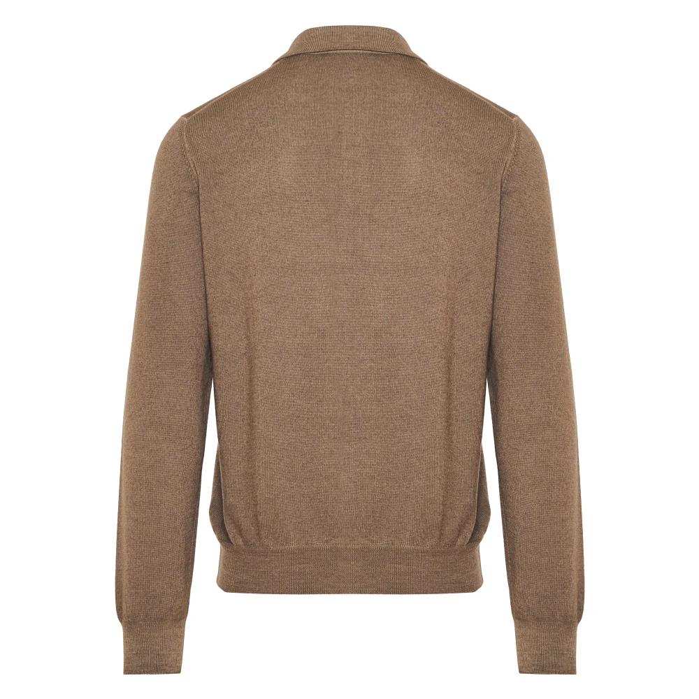 Gran Sasso Wollen Polo Shirt Gemaakt in Italië Beige Heren