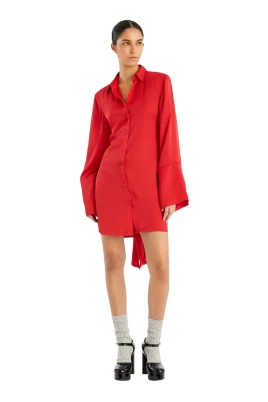 Satin Skjortklänning
