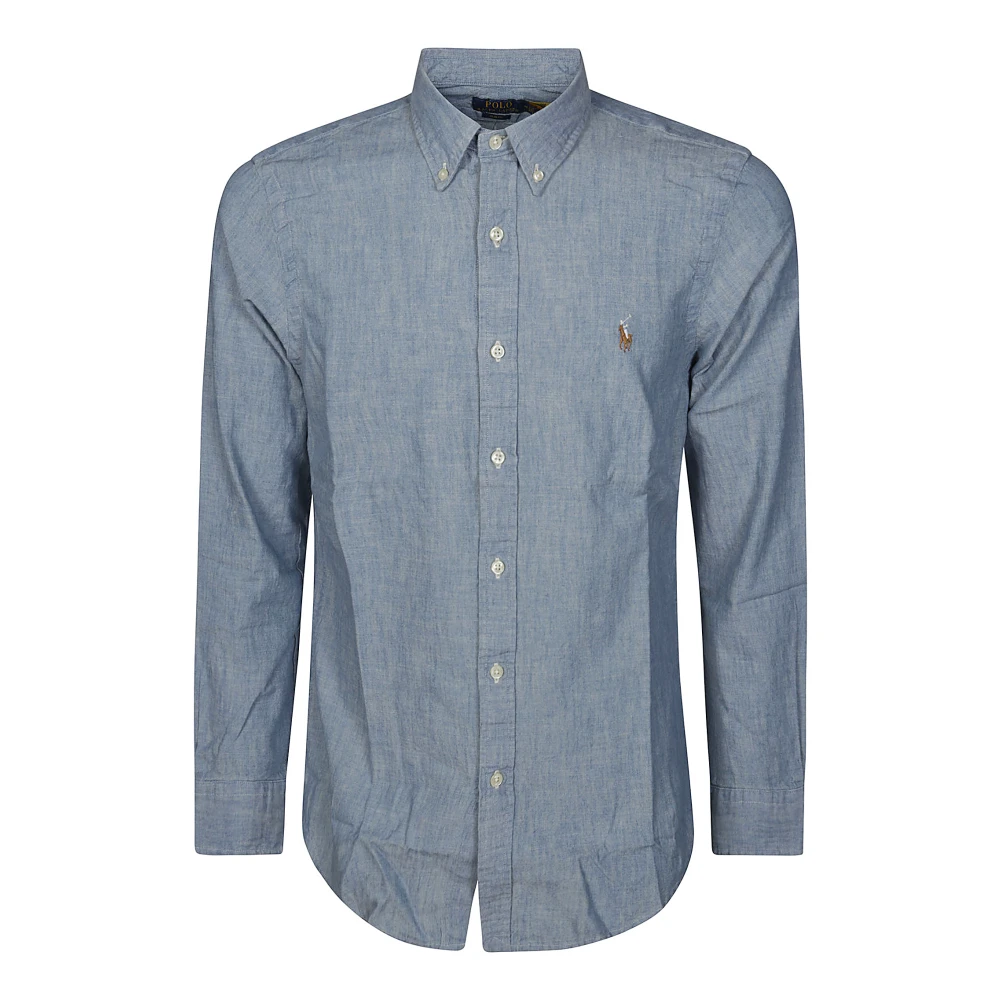 Polo Ralph Lauren Chambray Katoenen Overhemd Blue Heren