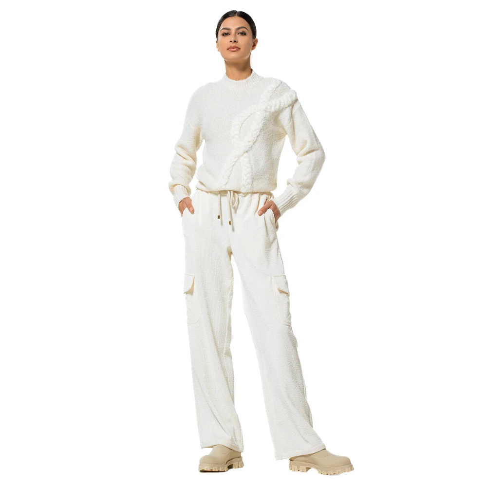 Caroline Biss Ribfluweel Comfort Broek White Dames