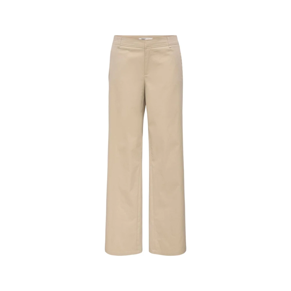 Only Women's Beige Wide Trousers, S L32, Wide Leg Tailored Trousers