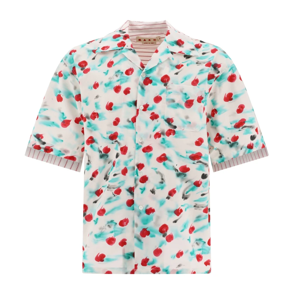 Marni Poplin bowling shirt met contrasterende achterkant Multicolor Heren