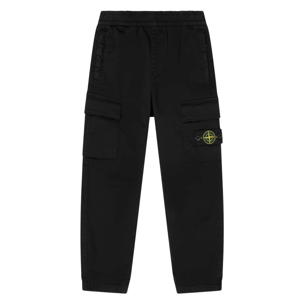 Stone Island Boys Black Trousers, 10 Y, Cargo Trousers