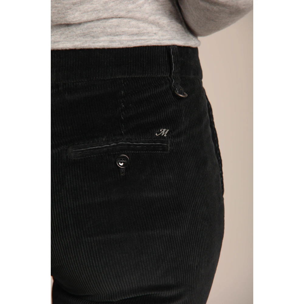 Mason's Velvet Slim Fit Chino Broek Black Dames