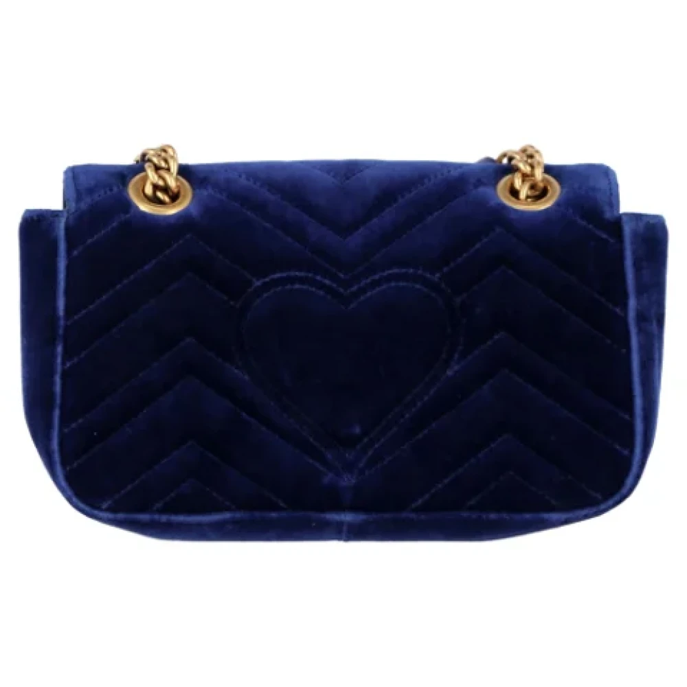 Gucci Vintage Pre-owned Velvet crossbody-bags Blue Dames