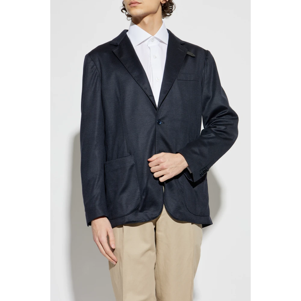 Brioni Blazer met ruitpatroon Blue Heren