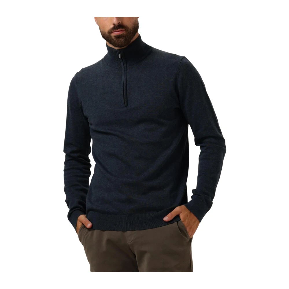 Saint Steve Blauwe Half Zip Trui voor Heren Blue Heren