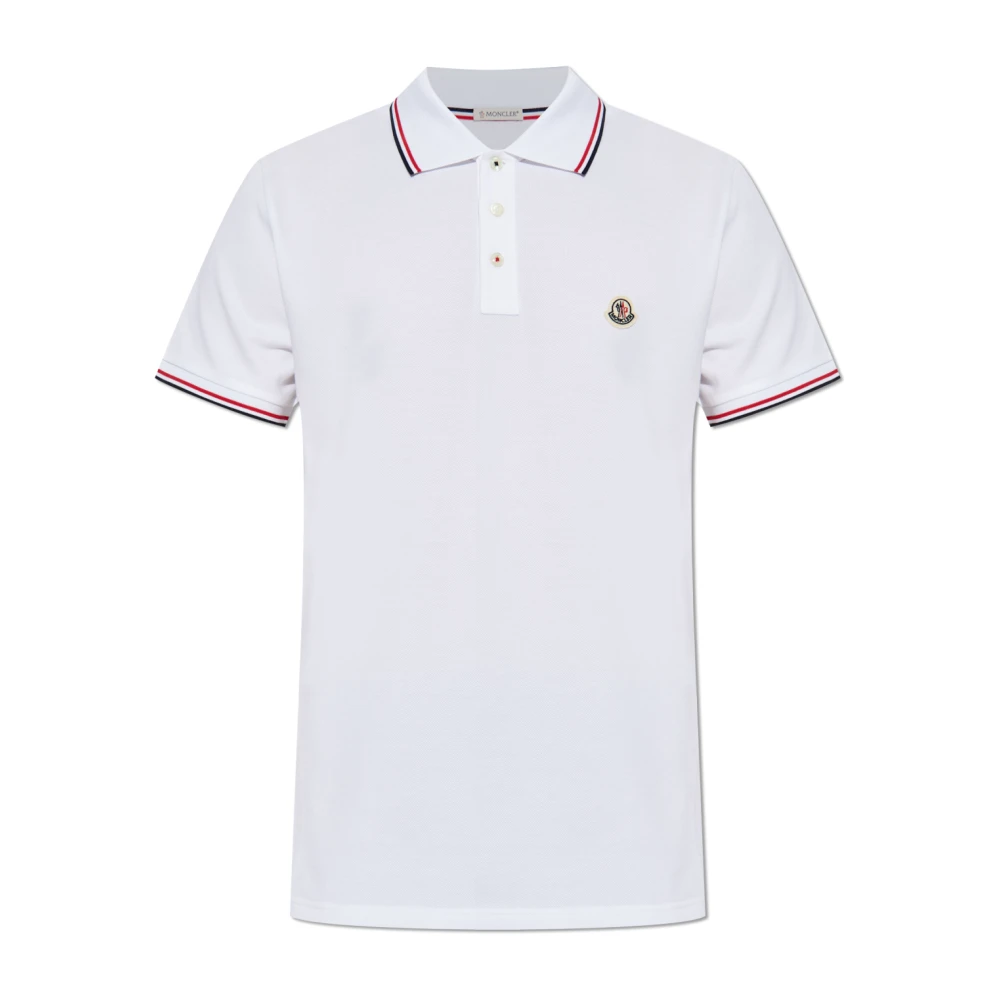 Moncler Men's White Polo Shirts, Xl, Cotton Polo