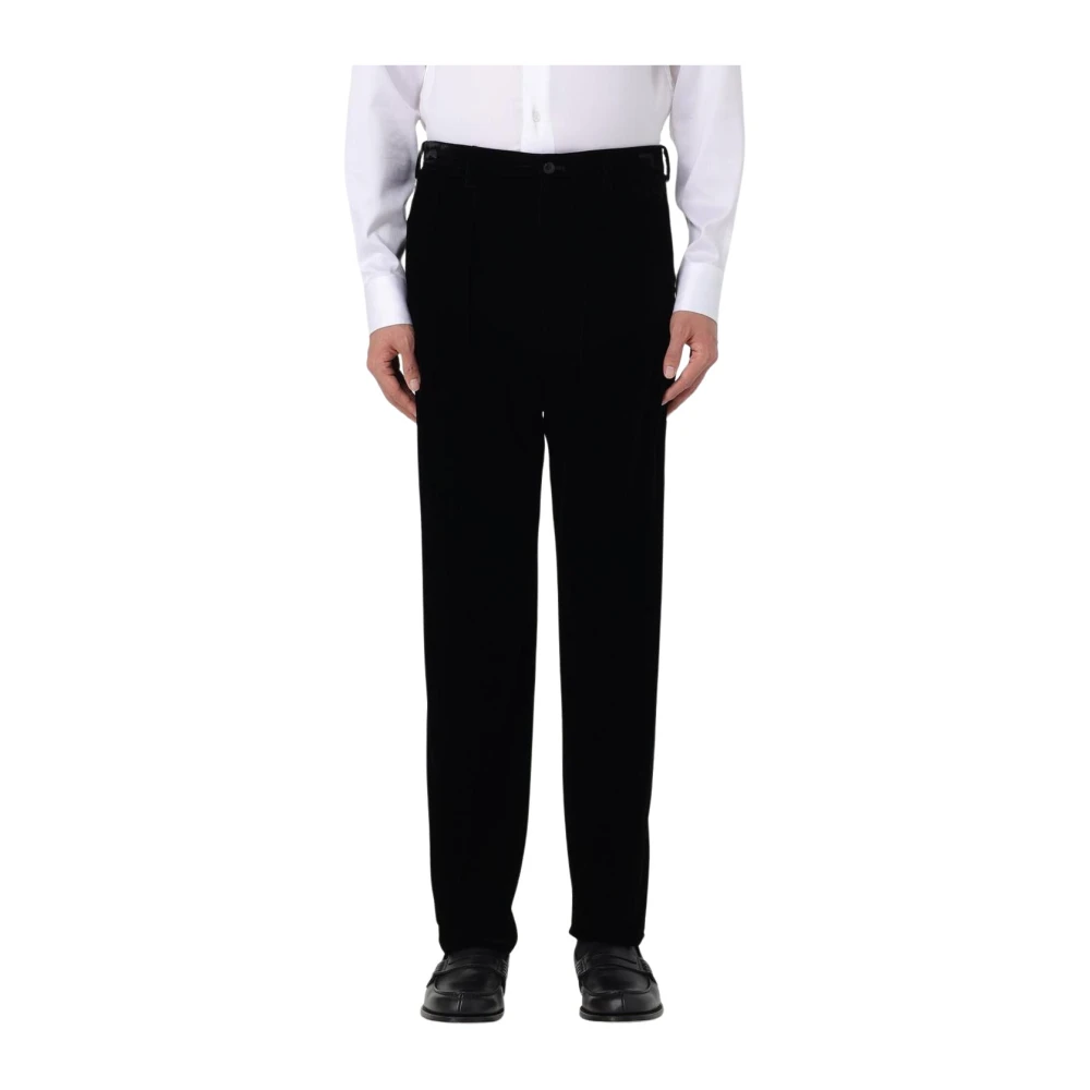 Giorgio Armani Men's Black Velvet Tailored Trousers