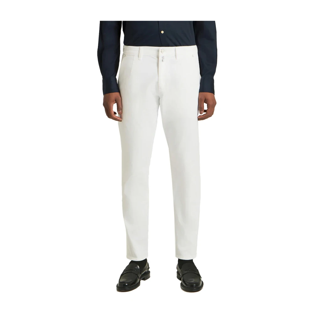 Kiton Katoenen Zomerbroek White Heren