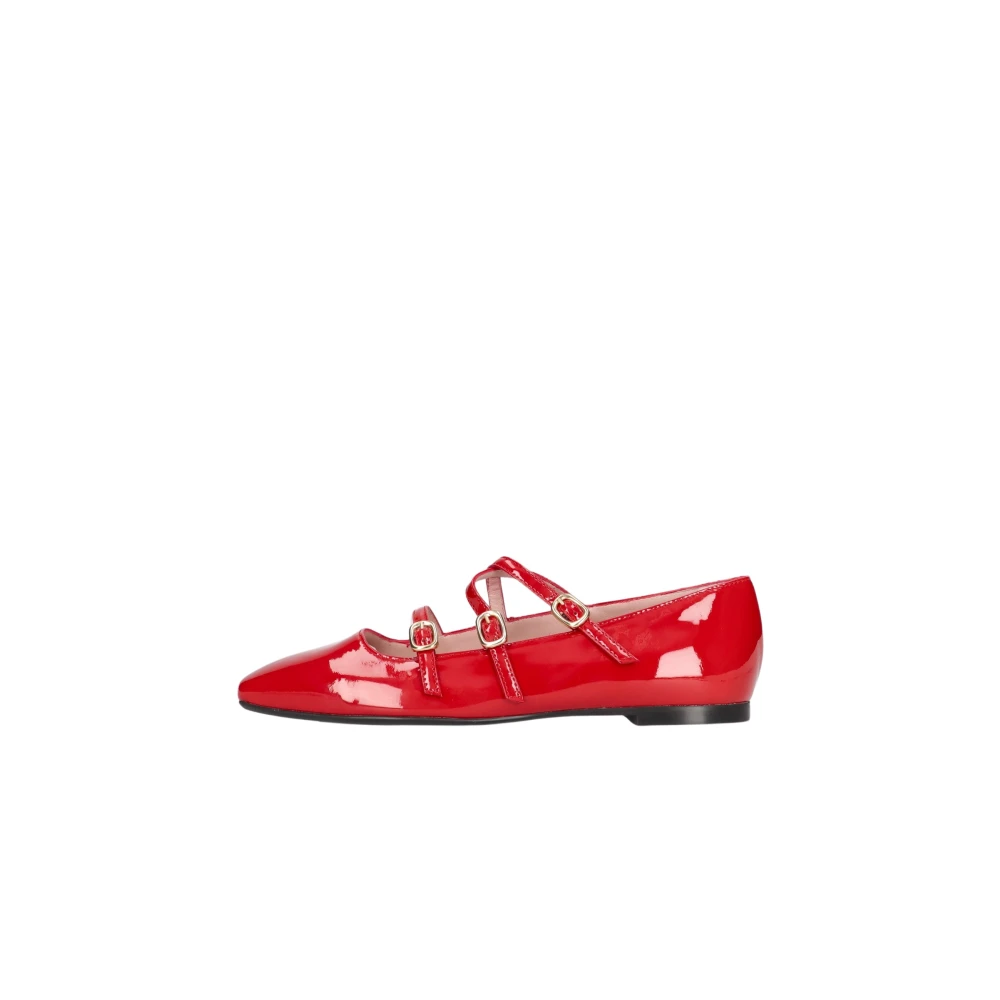 Pretty Ballerinas Dam Patentläder Ballett Flats Red, Dam