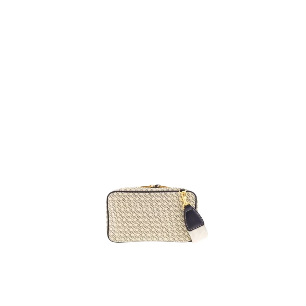 Carolina Herrera Canvas Schoudertas met Leren Afwerking Beige Dames