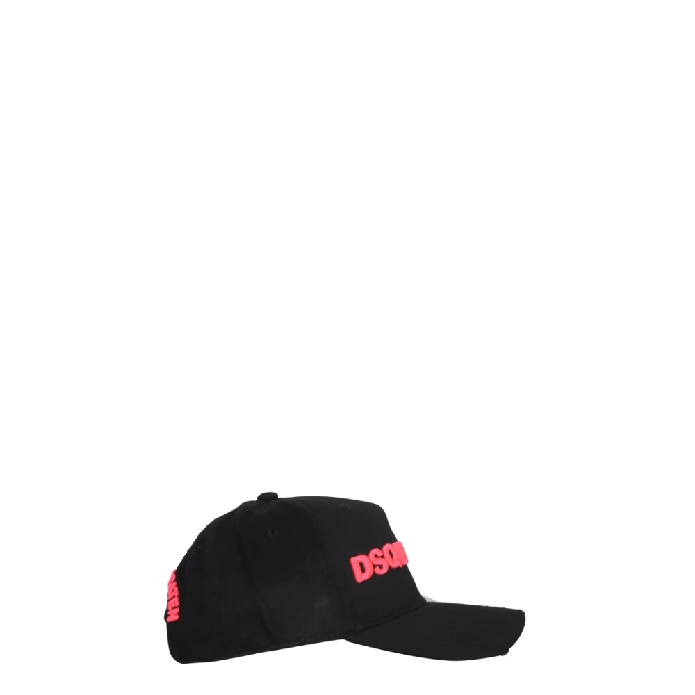 Dsquared2 Katoenen Baseball Cap met Logo Black Dames