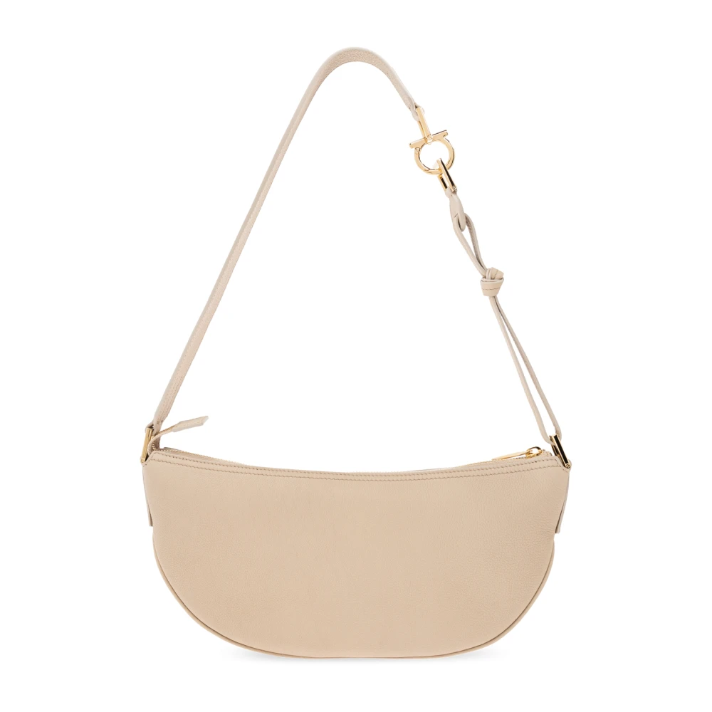 Salvatore Ferragamo Schoudertas Smile Klein Beige Dames