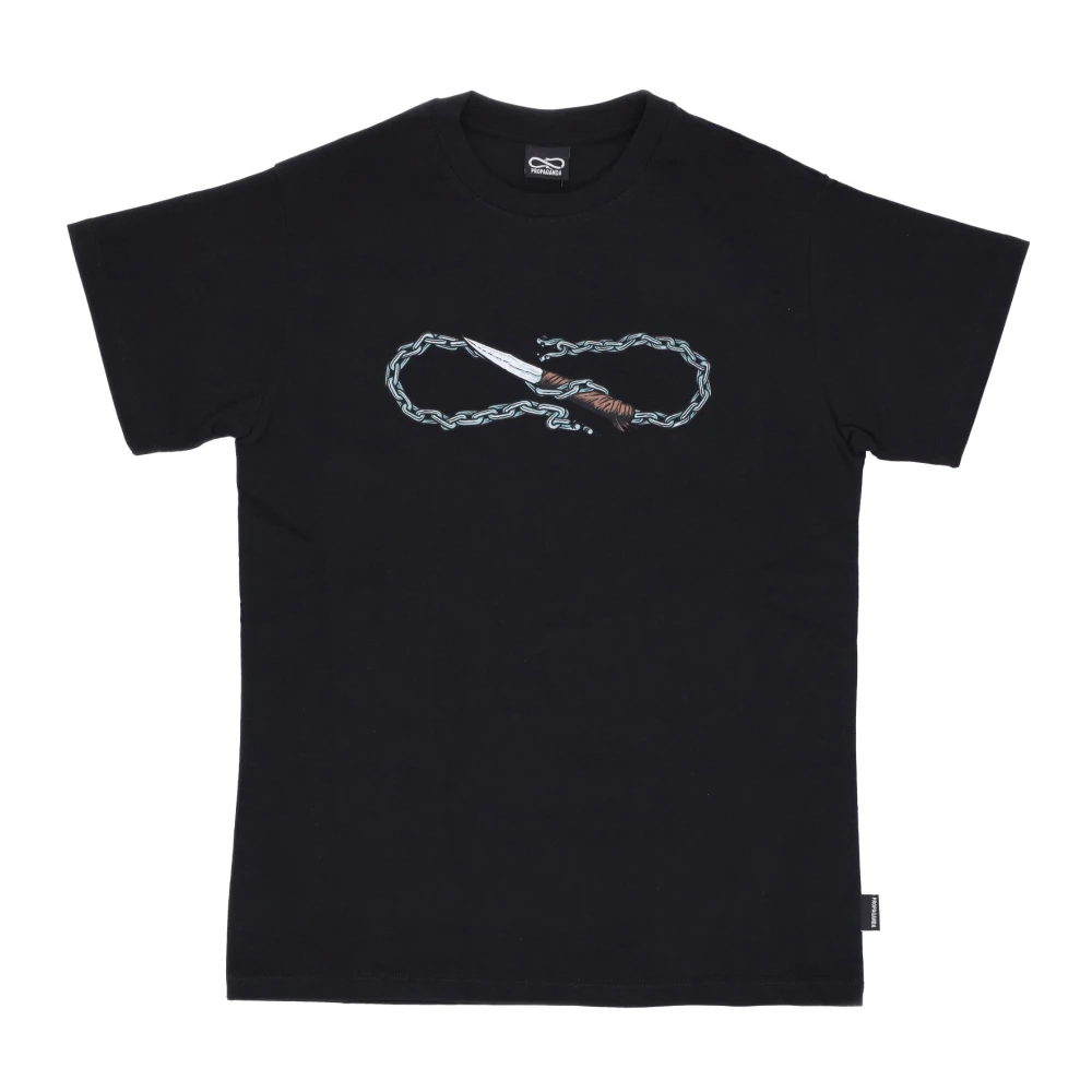 Propaganda Zwart Logo Chain Tee Korte Mouw Black Heren