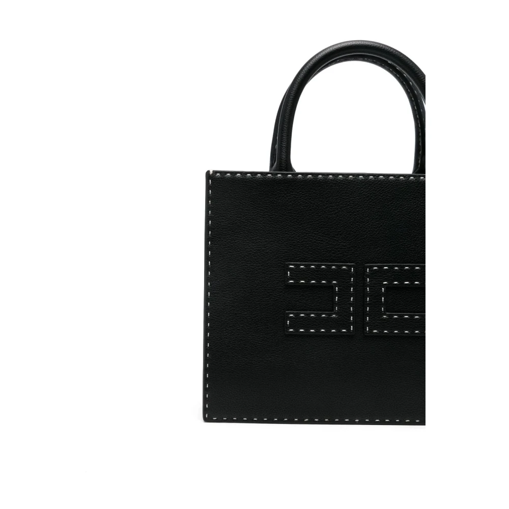 Elisabetta Franchi Zwarte Shopper Tas voor Vrouwen Black Dames